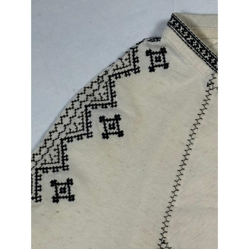 Madewell 1937‎ Embroidered Cotton Linen Blend Top Cream Size Medium - Picture 4 of 9